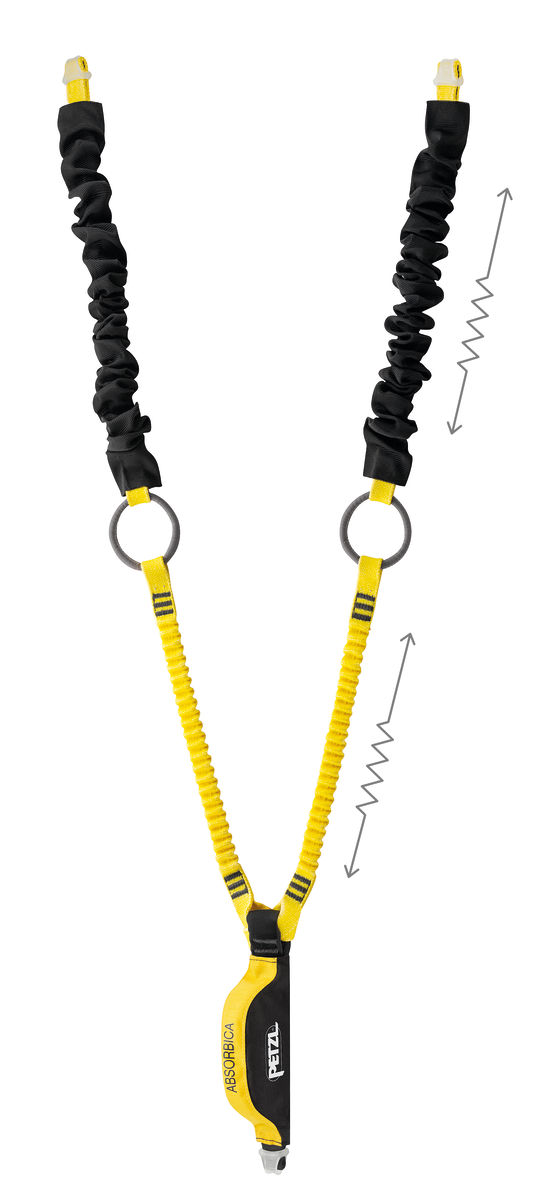 ABSORBICA®-Y TIE-BACK, Double lanyard with integrated intermediate