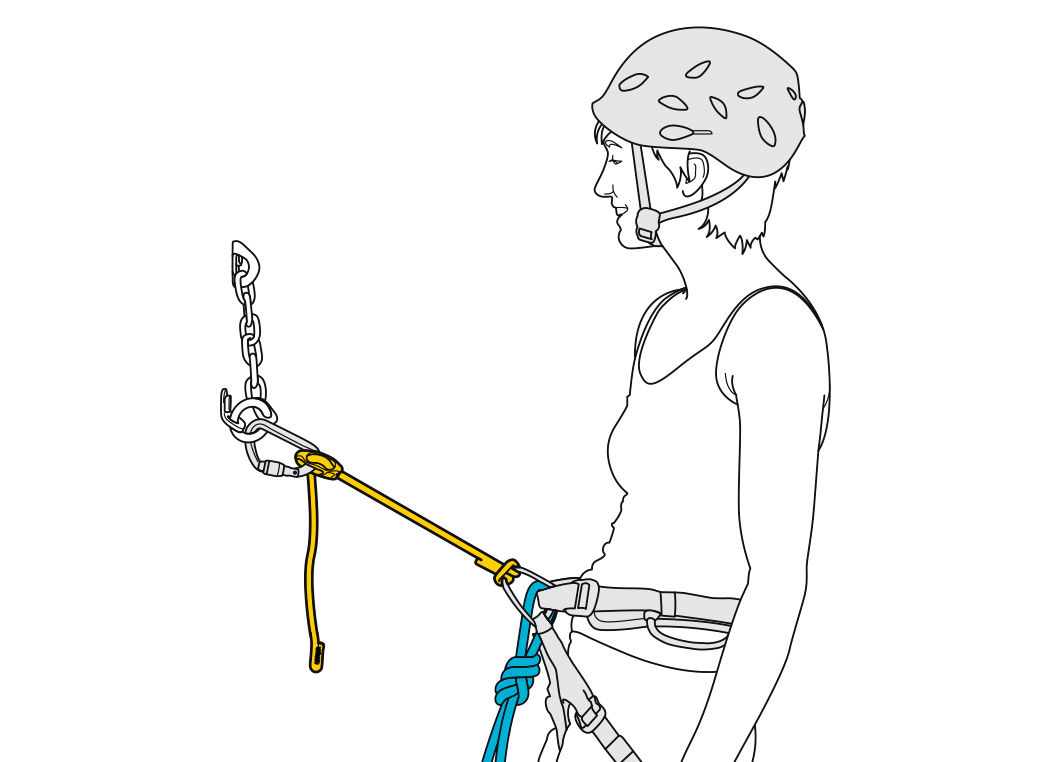 CONNECT ADJUST, Adjustable single lanyard for climbing and