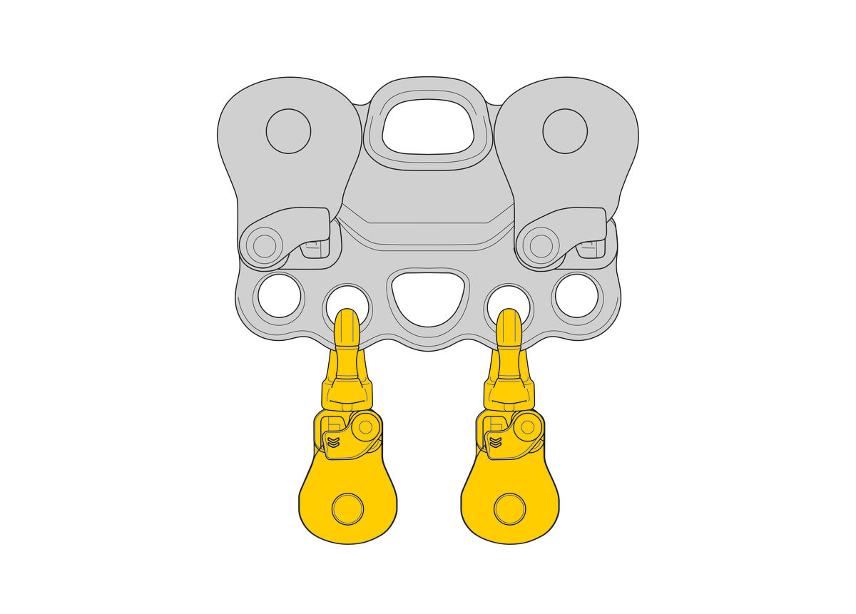 PETZL スピン SPIN S1 OPEN, Very high efficiency, compact single pulley