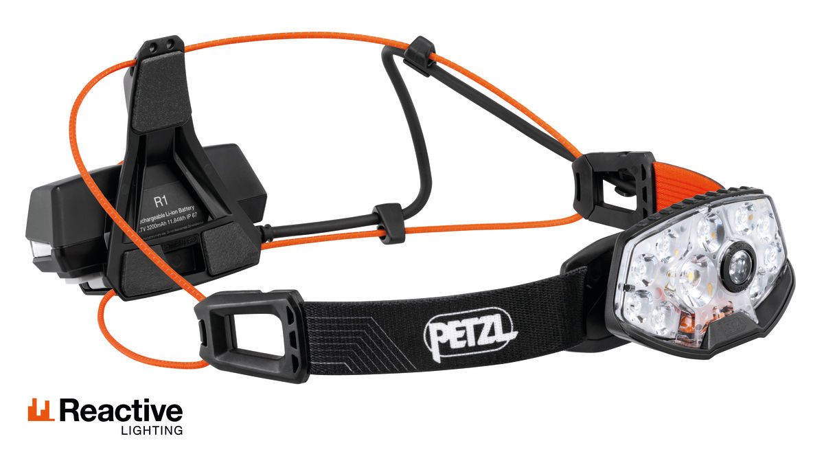 Linterna frontal Petzl NAO+ negra roja