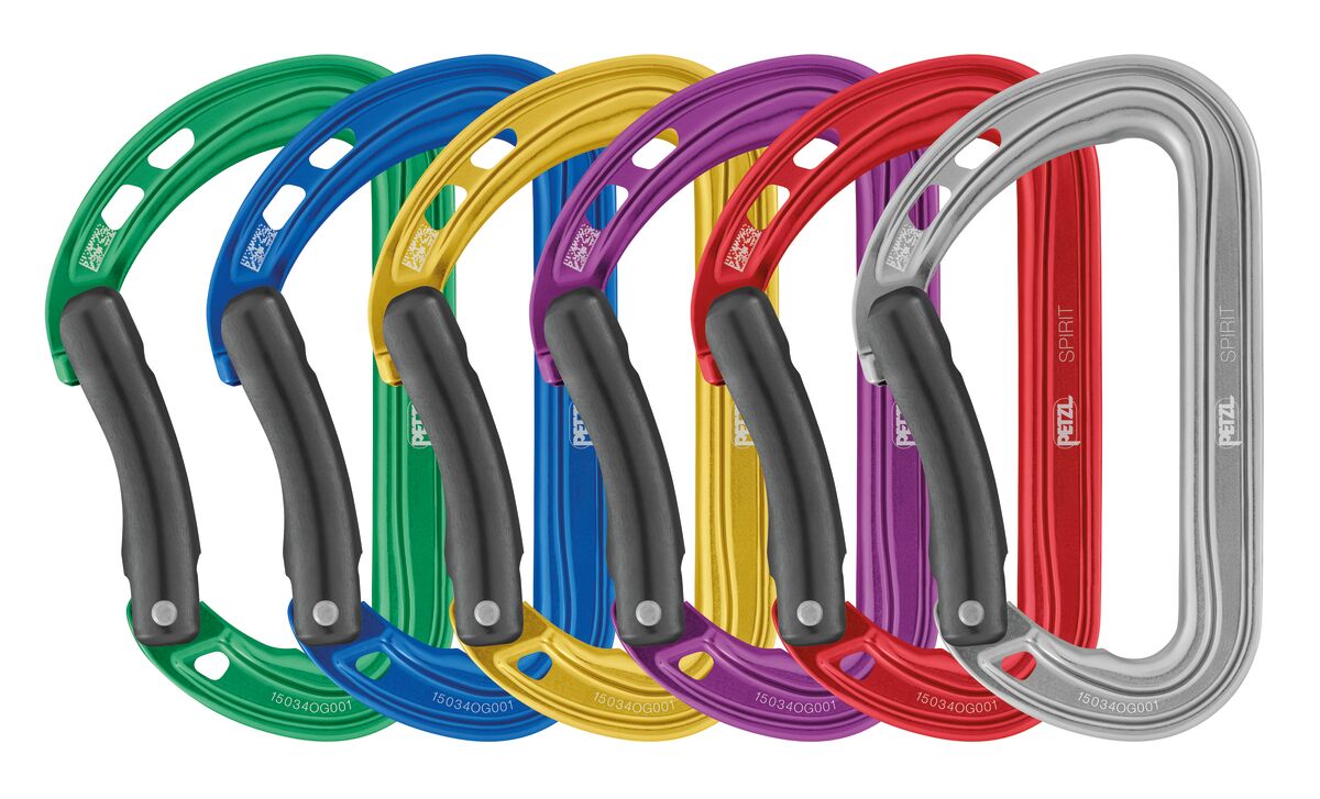 SPIRIT 6-Pack, Pack of 6 SPIRIT bent gate carabiners - Petzl USA