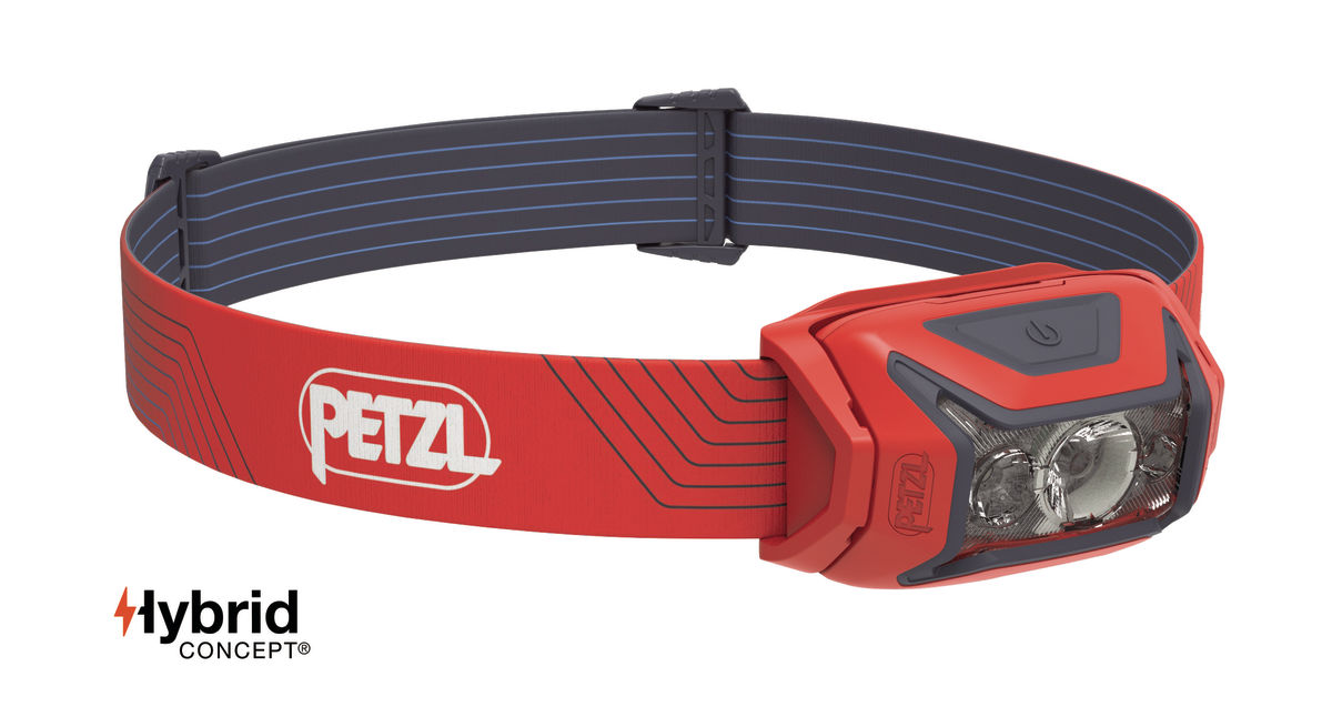 ACTIK®, Linterna frontal potente fácil de utilizar con iluminación roja.  450 lúmenes - Petzl España