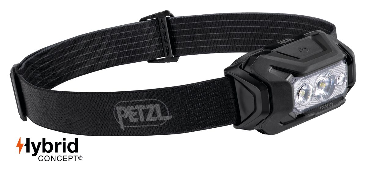 ARIA® 2 RGB, Compact, durable, and waterproof headlamp designed for  proximity vision and movement and featuring white or red/green/blue  lighting to preserve night vision and stealth. 450 lumens - Petzl USA