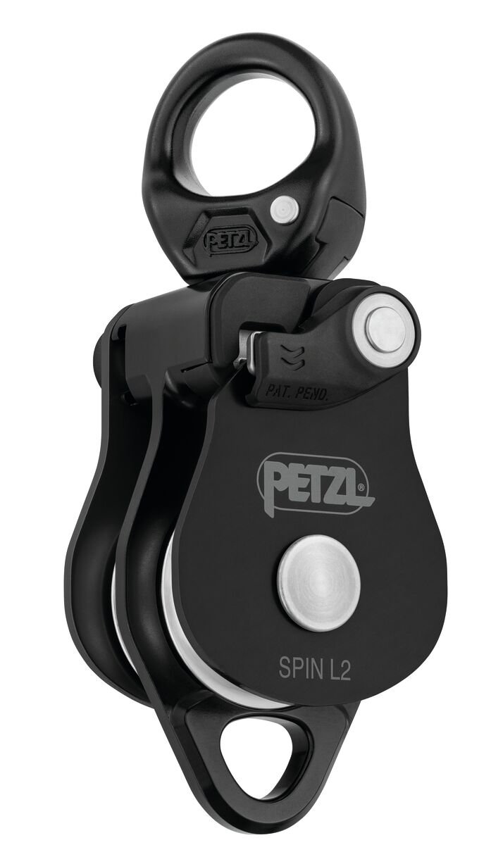 ペツル スピン L2 SPIN L2, Very high efficiency double pulley with swivel - Petzl USA