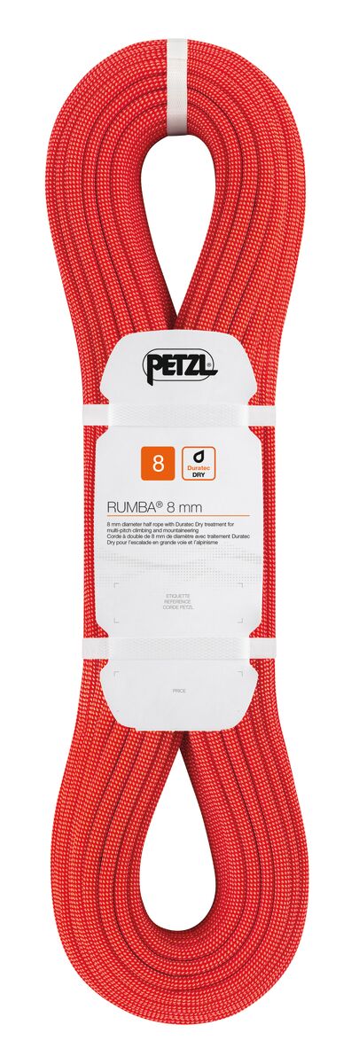RUMBA® 8 mm, 8 mm diameter half rope with Duratec Dry treatment for  multi-pitch climbing and mountaineering - Petzl USA