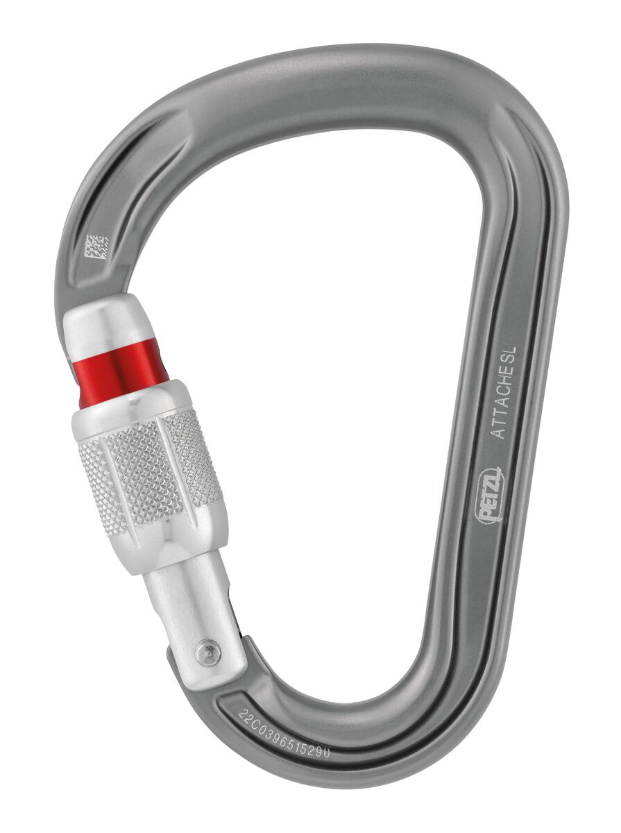 ATTACHE, Locking pear-shaped carabiner with round-stock basket for smooth  rope operation - Petzl Canada