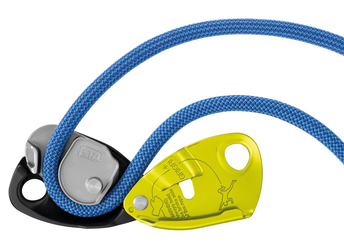 GRIGRI® +, Belay device with cam-assisted blocking and anti-panic