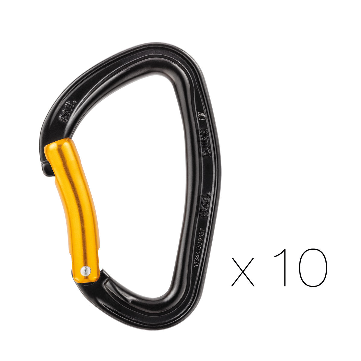 Mousqueton PETZL Djinn – Robuste, Grande Zone Frottement, Levier Courbe, Keylock, Ouverture 27mm, 45g, Pour Escalade Falaise