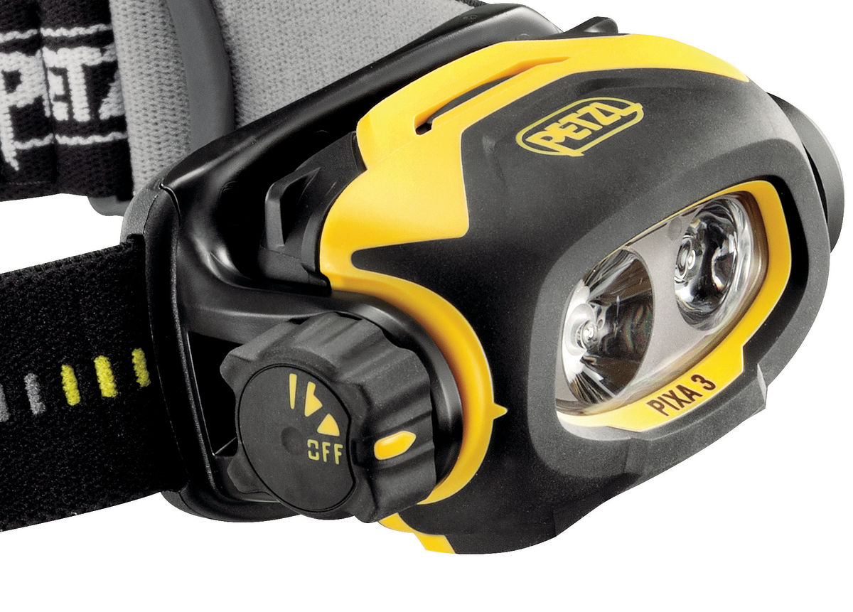 PIXA® 3, Lampe frontale permettant d'évoluer en environnement explosible  ATEX, adaptée à la vision de proximité, aux déplacements et à la vision  lointaine. 100 lumens - Petzl Schweiz